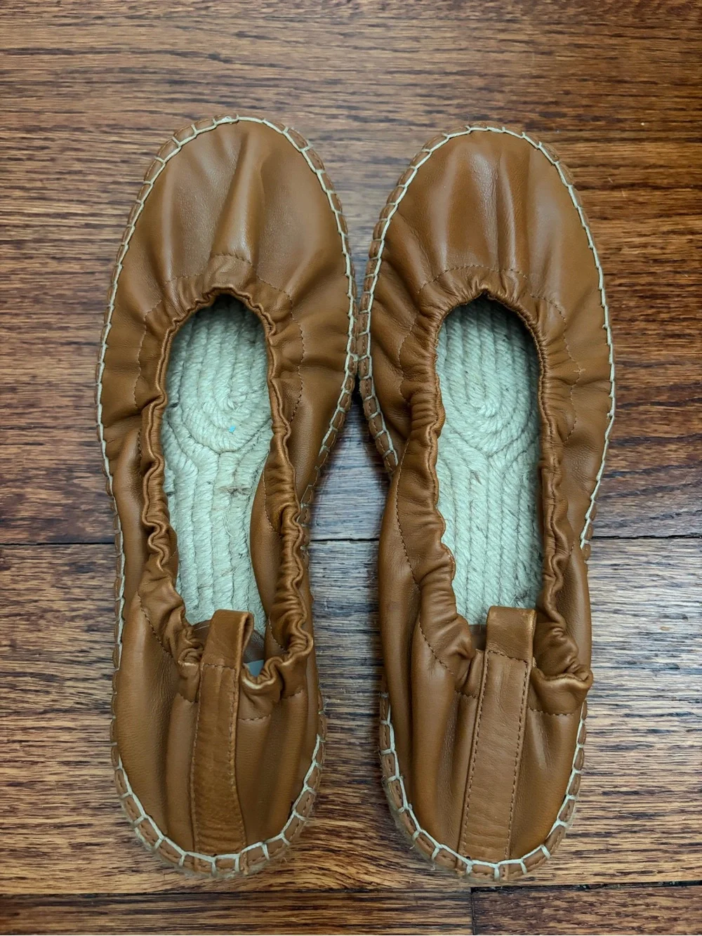 Saks Fifth Avenue Cognac Espadrille Ballet Flats